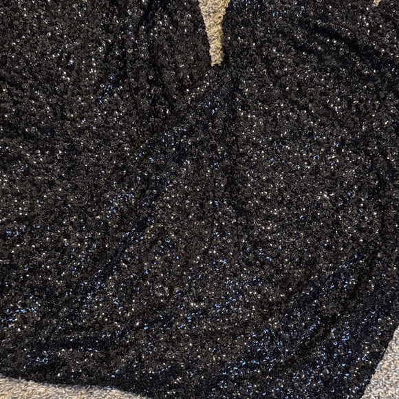 Norma Kamali Black Sequin Fishtail Gown - Picture 4 of 7